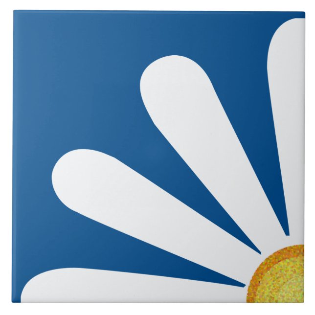 Vierteljahr einer daisy-Blume Fliese (Vorderseite)