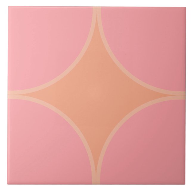 Viertelkreis Millenium pink und apricot Fliese (Vorderseite)