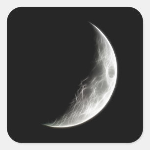Viertelmond-Mondplaneten-Kugel Quadratischer Aufkleber