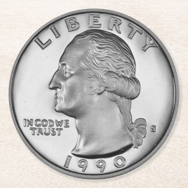 ViertelUntersetzer-Set Runder Pappuntersetzer (Vorderseite)