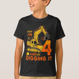 Vierter 4. Geburtstag Baujunge 4 Jahre alt T-Shirt