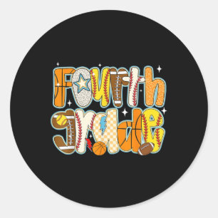 Vierter Boy Baseball Basketball Fußball der vierte Runder Aufkleber