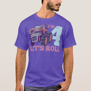 Vierter Geburtstag Monster Truck Vier Jahre alt T-Shirt
