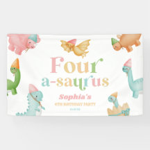 Vierter Geburtstagspartei A-Saurus Dinosaur