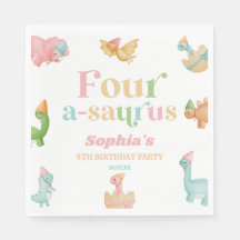 Vierter Geburtstagspartei A-Saurus Dinosaur