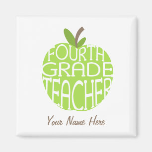 Vierter Grad-Lehrer-Magnet - grünes Apple Magnet