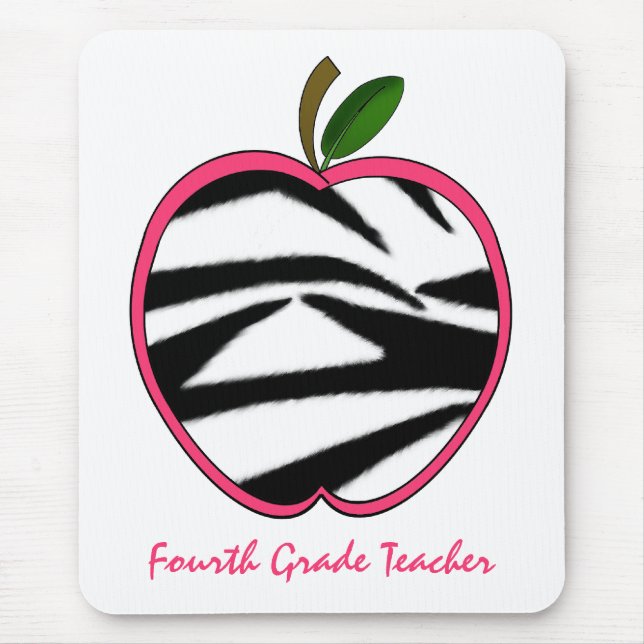 Vierter Grad-Lehrerzebra-Druck Apple Mousepad (Vorne)