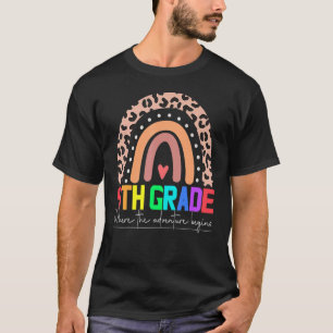 Vierter Grad Rainbow Leopard-Lehrer T-Shirt