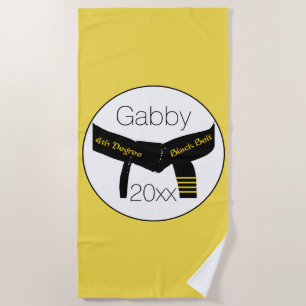 Vierter Grad schwarzer Gürtel Strandtuch