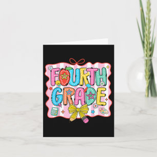 Vierter Grade Coquette Pencil Bow zurück zur Schul Karte