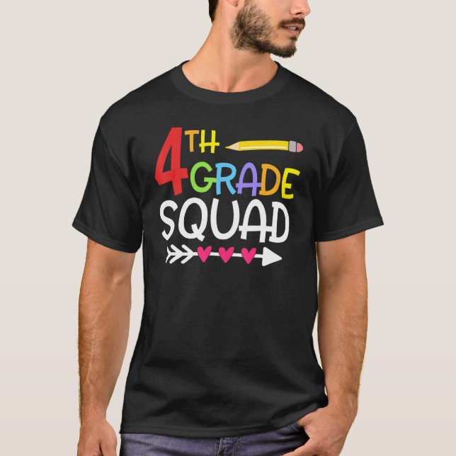 Vierter Grade Pencil Niedlich 4. Grade Squad Lehre T-Shirt (Vorderseite)