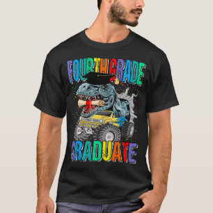 Vierter Graduate Monster Truck Dinosaur T-rex T-Shirt