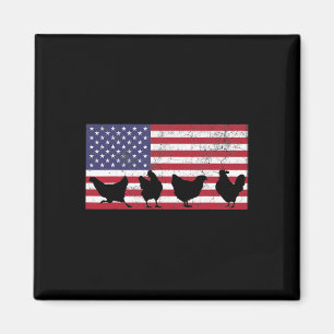 Vierter Juli 4. Hühnchen-Hühner-Farm Amerikanische Magnet
