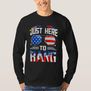 Vierter Juli 4. Juli Ich bin nur hier um zu knalle T-Shirt