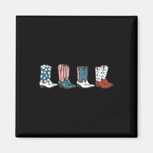 Vierter Juli 4. Juli Western Cowboy Stiefel Co Magnet