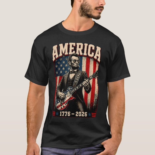 Vierter Juli Abe Lincoln spielt T-Shirt (Vorderseite)