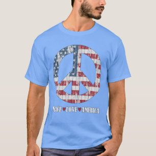 Vierter Juli American Flag Peace TShirt