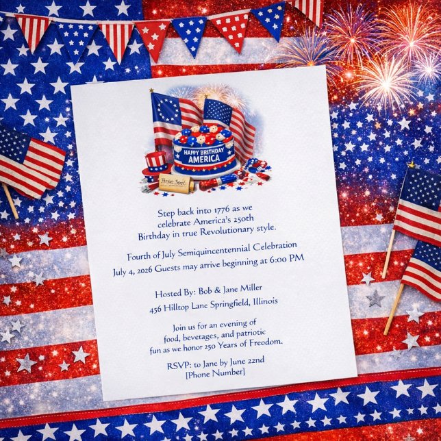 Vierter Juli, Amerikas 250-Jahr-Feier  Flyer (Von Creator hochgeladen)