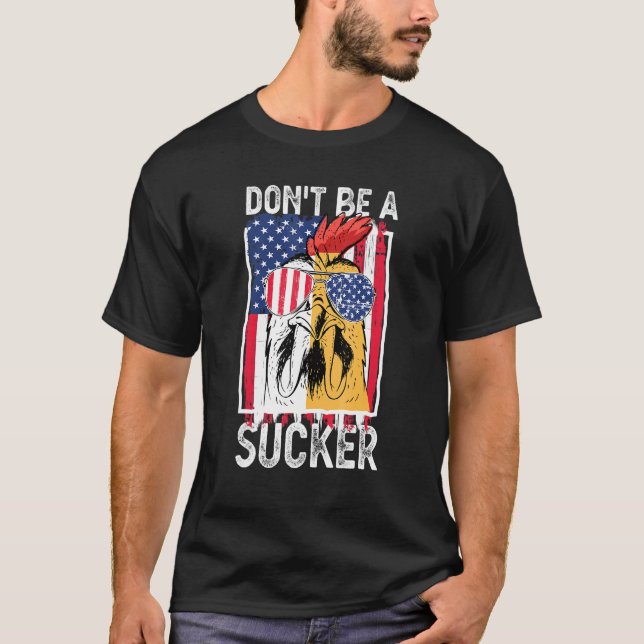 Vierter-Juli-Hähnchen-US-Flagge 4. Juli T-Shirt (Vorderseite)