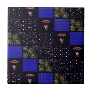 Vierter Juli-Patchwork-Muster - 4. Juli Fliese