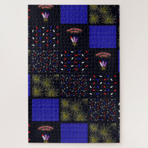Vierter Juli-Patchwork-Muster - 4. Juli Puzzle