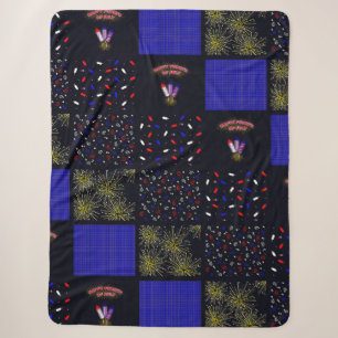 Vierter Juli-Patchwork-Muster - 4. Juli Sherpadecke