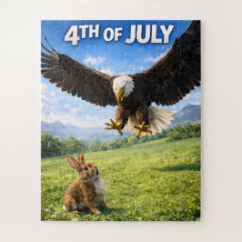 Vierter Juli, patriotischer Adler und Hasen-Puzzle Puzzle