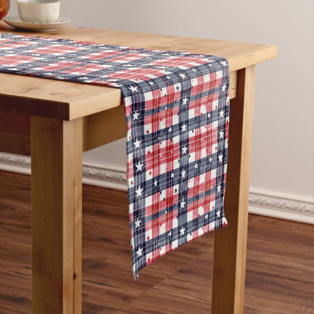 Vierter-Juli-Plaid  Kurzer Tischläufer (Beispiel)