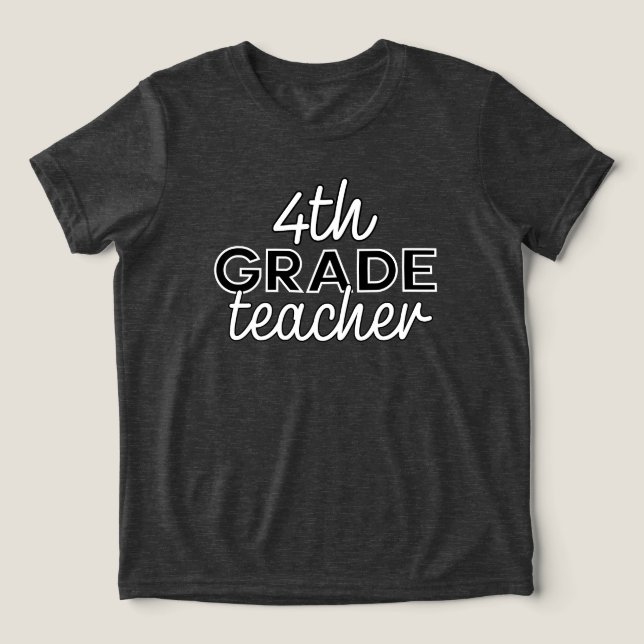 Vierter Klasse Lehrer Tri-Blend Shirt (Design Vorderseite)