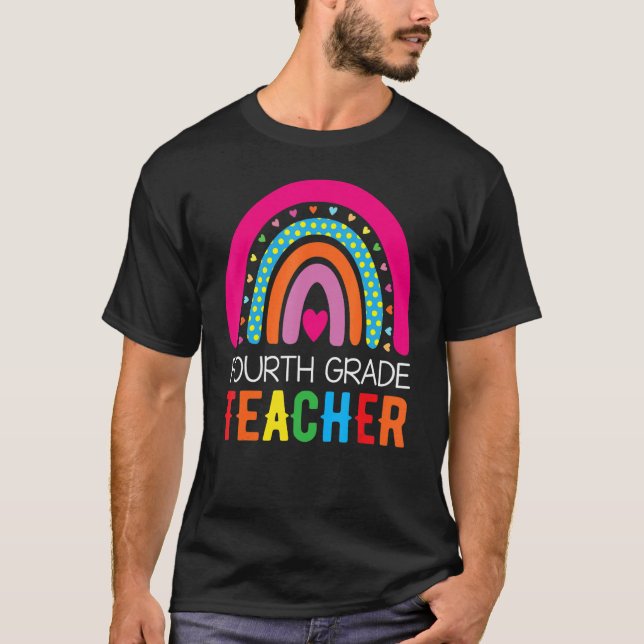 Vierter Klasse Rainbow Girls Boys Teacher Team 4th T-Shirt (Vorderseite)
