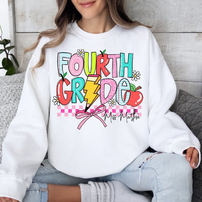 Vierter Niedlicher Schullehrer zurück zur Schule Sweatshirt (Von Creator hochgeladen)