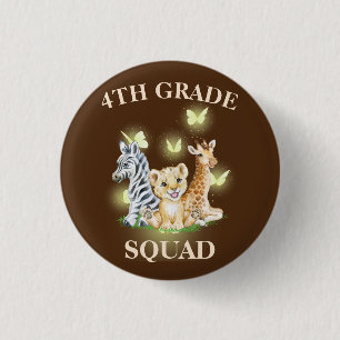 Vierter Platz Neon Wilder Zoo Zurück zur Schule Button