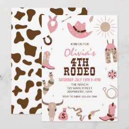Vierter Rodeo Pink West 4. Geburtstag Einladung