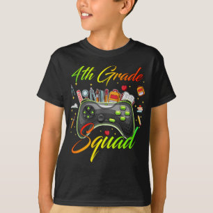 Vierter Squad Gamer zurück zum ersten Schultag T-Shirt