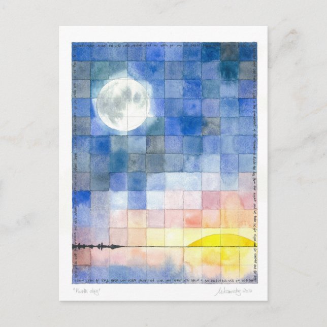 Vierter Tag (7 Tage Erstellung) Postkarte (Vorderseite)