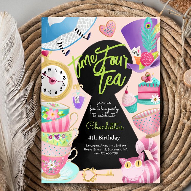 Vierter Tee, vierter Geburtstag Einladung (Von Creator hochgeladen)