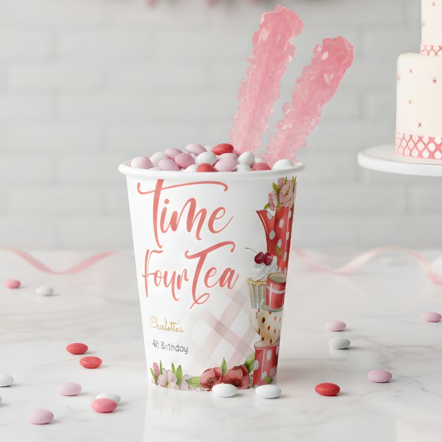 Vierter Tee, vierter Geburtstag für Kinder Pappbecher (Von Creator hochgeladen)