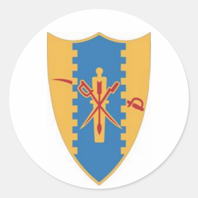 Viertes Kavallerie-Wappen Runder Aufkleber (Vorderseite)