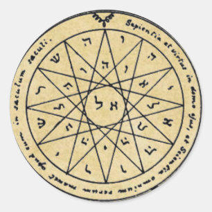 Viertes Pentagramm Quecksilber Runder Aufkleber