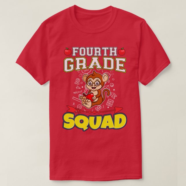 Viertklassige Squad Funny Elementary School T-Shirt (Design vorne)