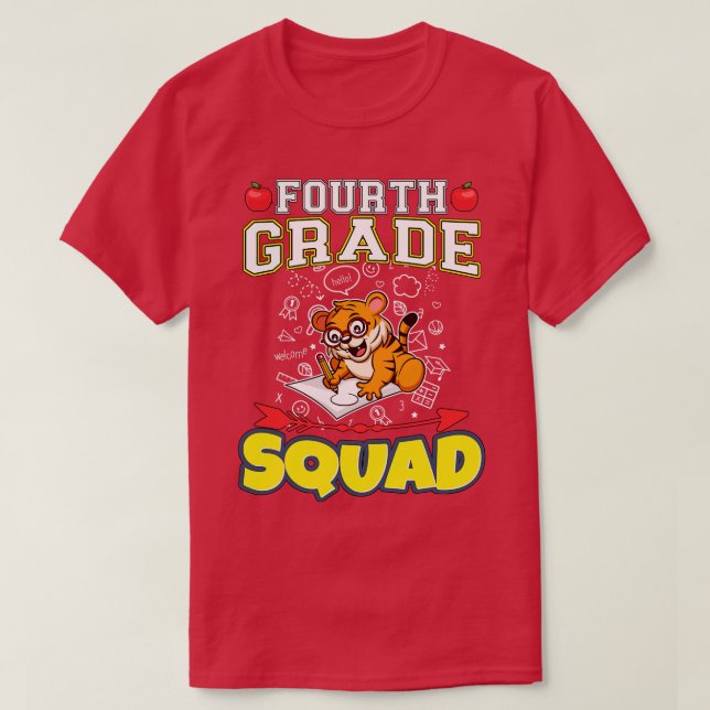 Viertklassige Squad Funny Elementary School T-Shirt (Design vorne)