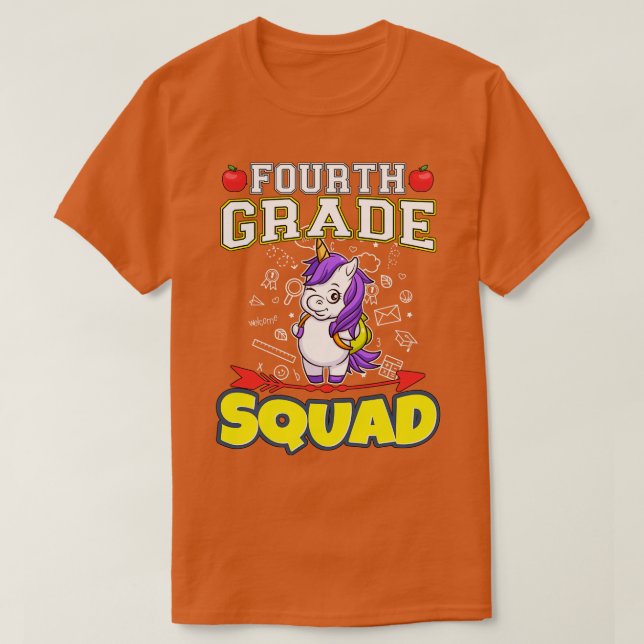 Viertklassige Squad Funny Elementary School T-Shirt (Design vorne)