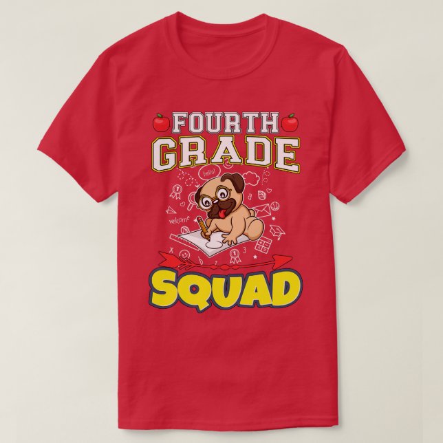 Viertklassige Squad Funny Elementary School T-Shirt (Design vorne)