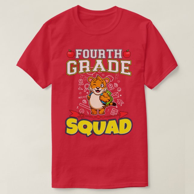 Viertklassige Squad Funny Elementary School T-Shirt (Design vorne)