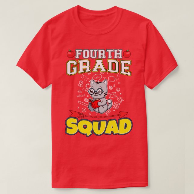 Viertklassige Squad Funny Elementary School T-Shirt (Design vorne)