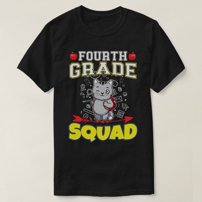 Viertklassige Squad Funny Elementary School T-Shirt (Design vorne)