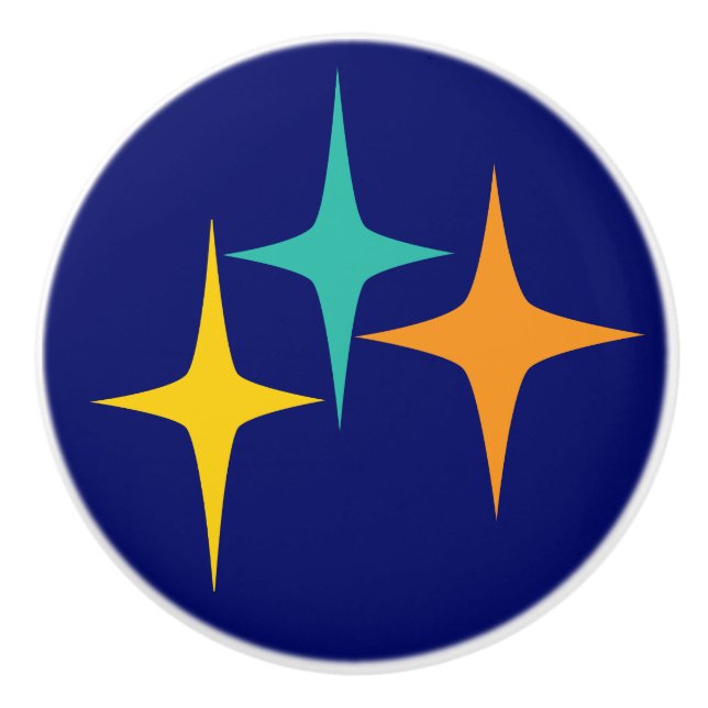 Vierundfünfzig - Dreiersternknopf Keramikknauf (Vorderseite)