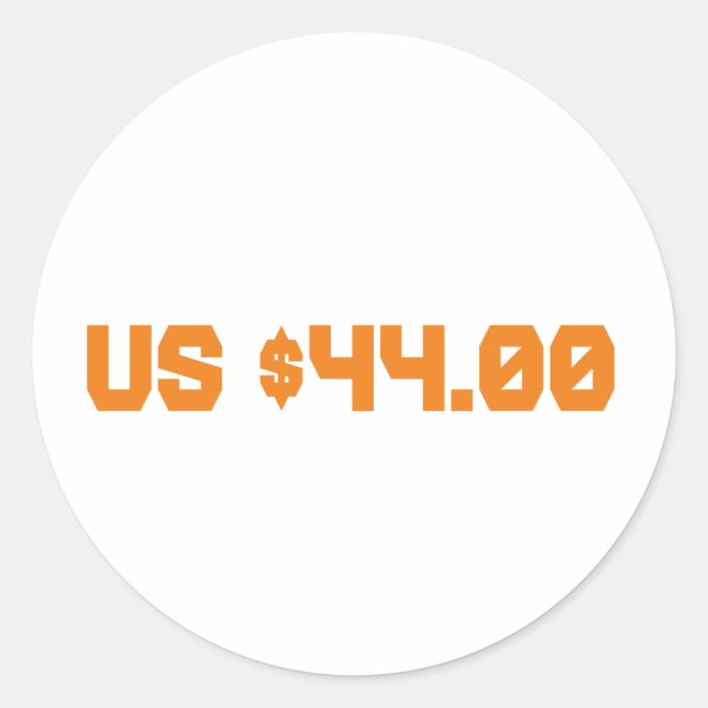 Vierundvierzig Dollar Runder Aufkleber (Vorderseite)