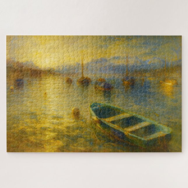 Vierwaldstättersee Schweiz Goldene Boote Art Puzzl Puzzle (Horizontal)