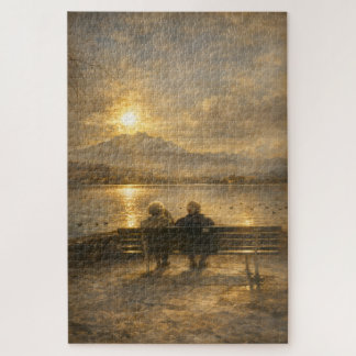 Vierwaldstättersee Schweiz Paar Sonnenuntergang Ku Puzzle